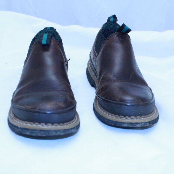 Georgia Romeo Kids Size 5M Brown Leather ROMEO Low Chelsea Pull On Work Boots - Picture 2 of 16